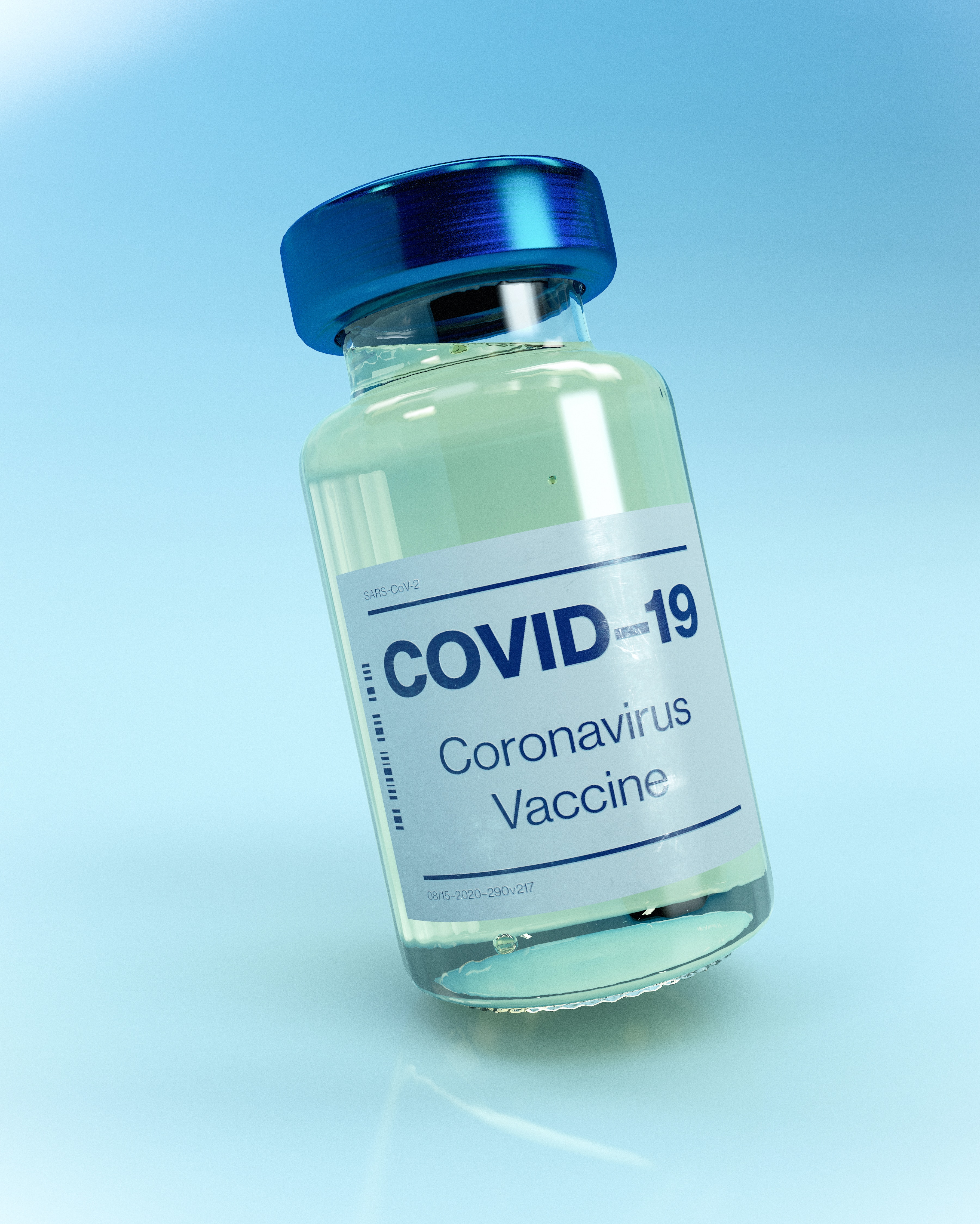 A COVID-19 vaccine vial.